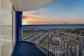 Sunset river view from the balcony and bedroom