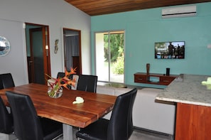 dining and living area with tv. Netflix and Costa Rican cable TV.