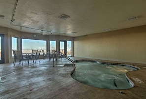 Hot tub in lower level of our building (Harbor Building)