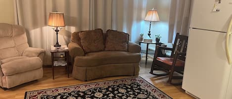 Very comfortable cozy recliner and love seat.