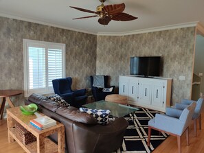 First Floor living room with Smart TV and plenty of seating