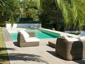 Property, Furniture, Swimming Pool, Rectangle, Plant, Shade, Outdoor Furniture, Tree, Architecture