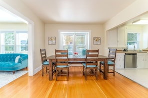 Dining room with window nook. Seats 8 - 10.