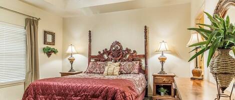 Master Bedroom has a King-size bed.