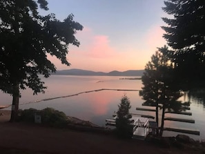 Enjoying the sunrise at Lake Almanor.