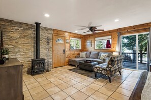 Plenty of seating in the family room.