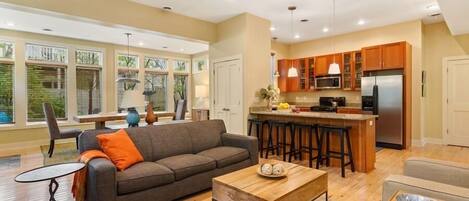 Family Room with TV & Fireplace