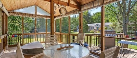 Screened-In Porch with Hot Tub