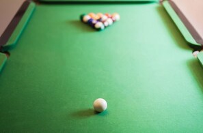 Dining table can convert to pool table