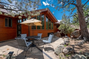 A small north-side patio for relaxing