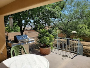 View from Patio to Backyard, looking northward.