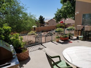View from Patio to Backyard, looking southward.