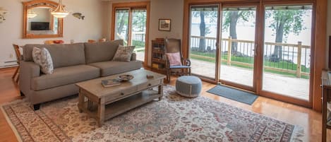 Main living area with views to lake.