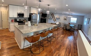 Kitchen island seats 6. 