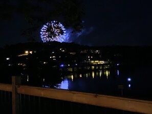 Fireworks from our deck, put on by the Four Seasons. 