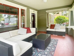 Bright and breezy front porch for conversation or relaxing