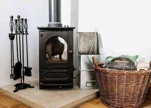 Keep warm by our wood burner