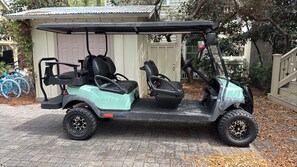 Access to a 6-seater golf cart with your stay