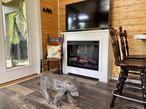 Enjoy relaxing nights and days by the fireplace.  Watch DVDs and play sega mini. 