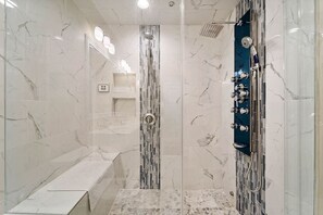 Steam Sauna2: Imagine unwinding in this invigorating Steam Sauna with 2 hand held mist and massage wands, Jetted shower and Rain shower attachment after a long day