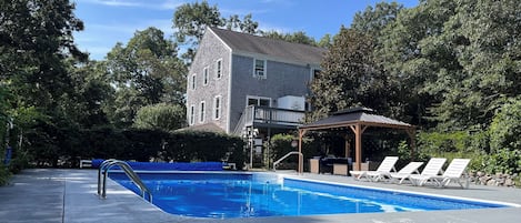 Private in-ground salt water pool wirh cabana.