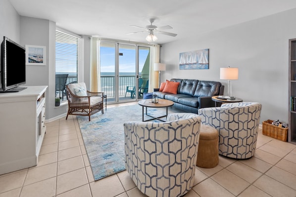 Paradise Pointe 4B - oceanfront condo in Cherry Grove Beach in North Myrtle Beach | guest room view 1 | Thomas Beach Vacations