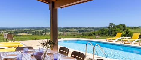 Private pool and stunning far reaching views