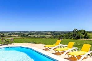 Private pool with stunning far reaching views