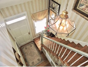 Loft view of guest entry.  