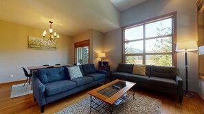 Bright spacious living room with picture window