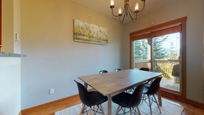 Dining room looking out to deck