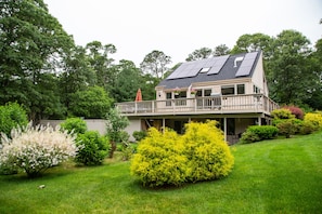 Side of house with solar panels