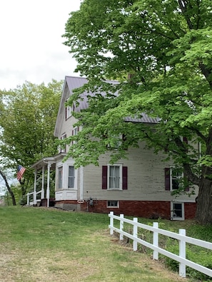 View from Lake path, A work in progress, exterior painting is the active project