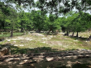 Traverse this lagoon like feature to get to Gruene Rapids Rock garden!