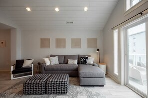 The sofa can also be converted into a comfortable bed for an additional 2 guests