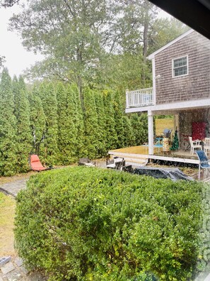 Rainy day covered porch