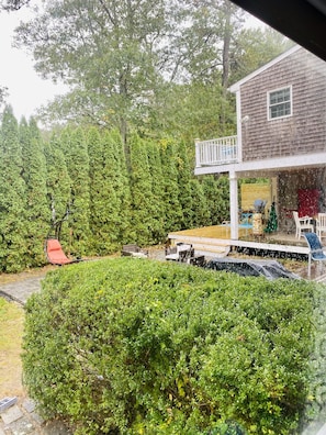Rainy day covered porch