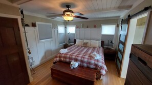 Bedroom #1:  King, ceiling fan, noise maker, ROKU TV