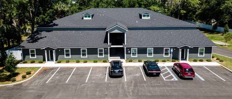 Welcome to the Oak St Apartments!  #4 is on the main level on the left.