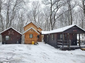 Exterior view-Bunny Hill cabin on left