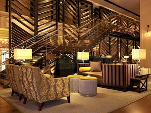 Stylish lobby with 24/7 front desk available