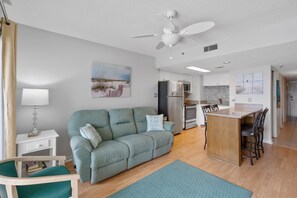 Sink into these comfy sofas and enjoy a family movie night.