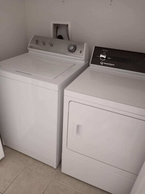 Full washer and dryer on first floor.