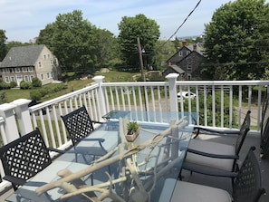Private deck with views of harbor