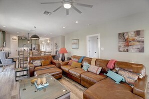 Open living room with lots of seating