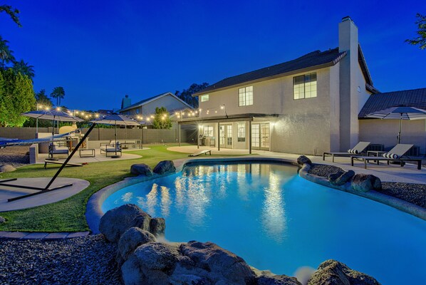 Private backyard desert oasis.