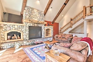 Great Room | Wood-Burning Fireplace | Smart TV w/ Cable