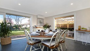 Dining room opens to outdoor entertaining area 
