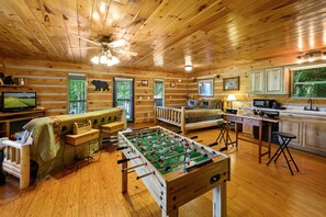 Stir up the competition with a game of foosball
