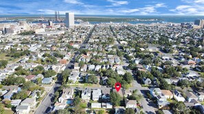 Stunning aerial shot of this charming neighborhood nestled along the island's ocean #LifeByTheWater